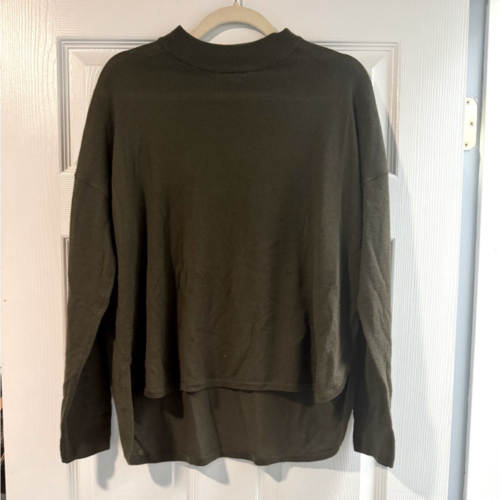 Madewell Women's Army Green Sweater 100% Merino Wool Size Medium